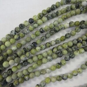 6MM Serpentine Beads-ONE Gemstone Bead Strand-Jewelry Making Supplies Crafts NWT